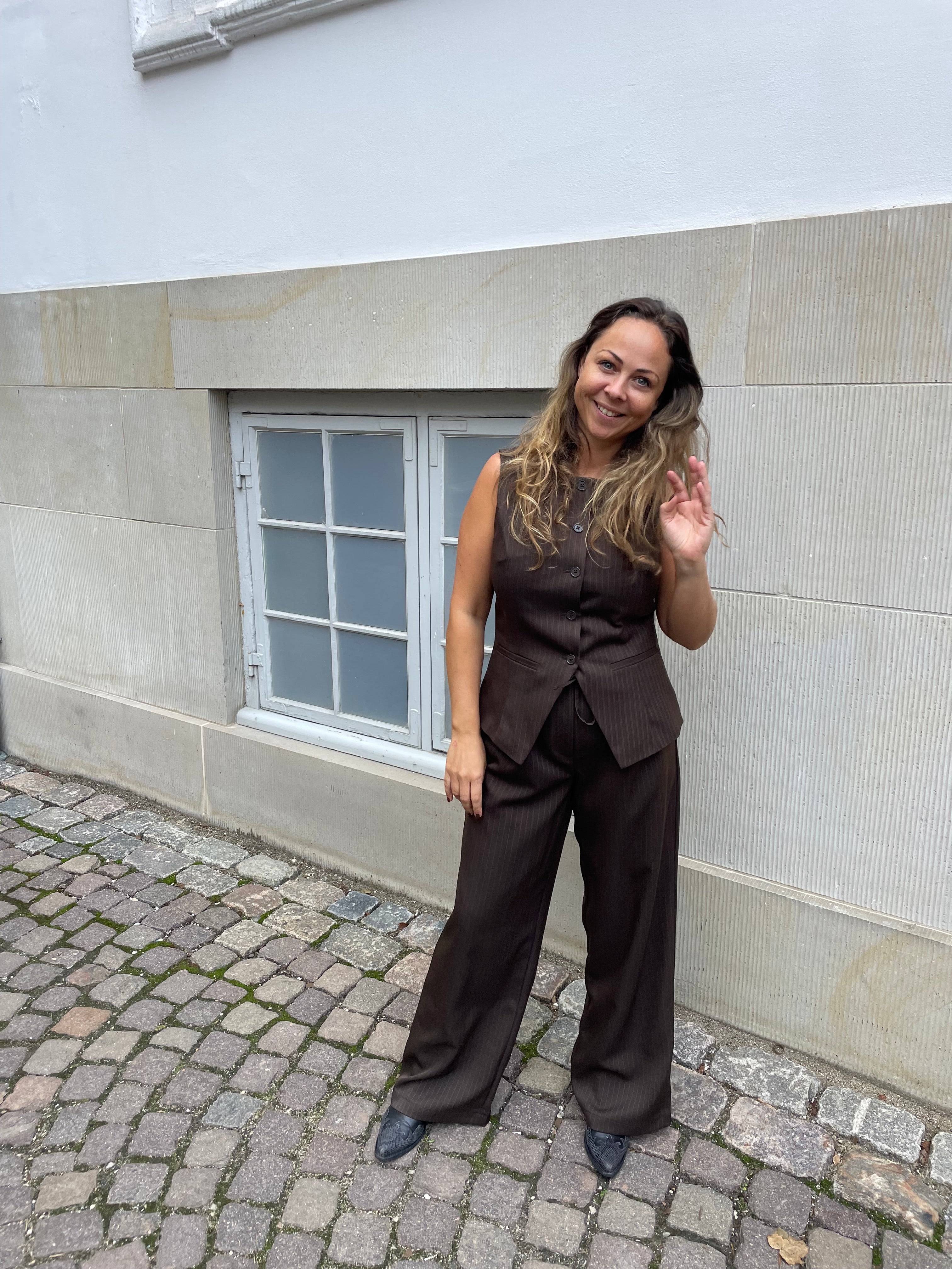 PCFALKA MV PINSTRIPED TIE PANTS